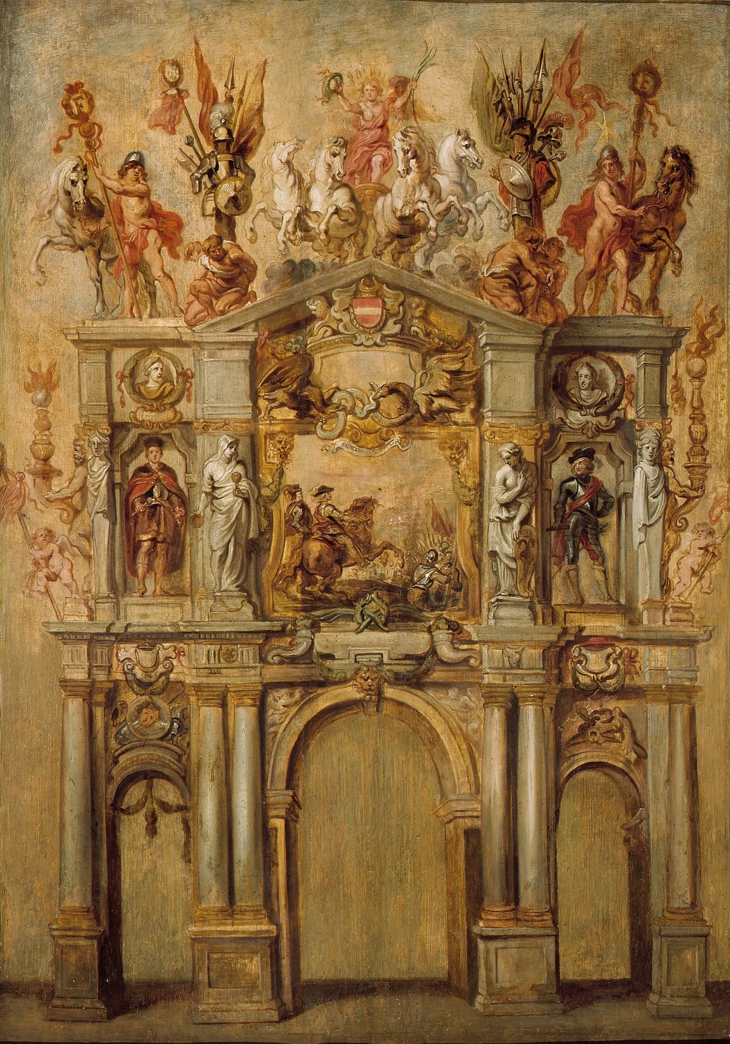 Schizzo della facciata dell'arco trionfale del Cardinale - Infante Ferdinando, Museo Reale di Belle Arti di Anversa